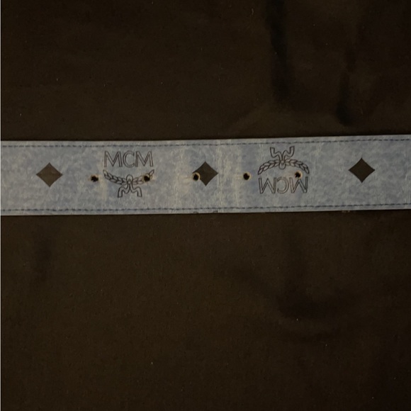 Light Blue/Black MCM Claus M Reversible Belt 1.75” in Visetos - Picture 3 of 8